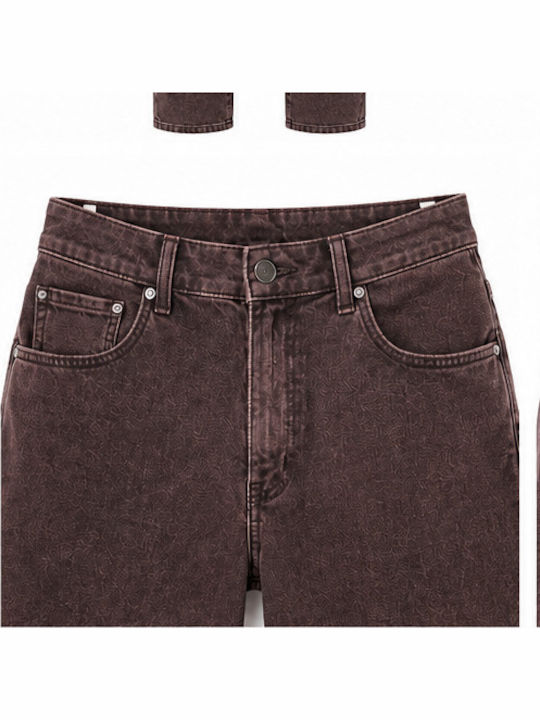 Damen Jeans Hosen Burgundisch