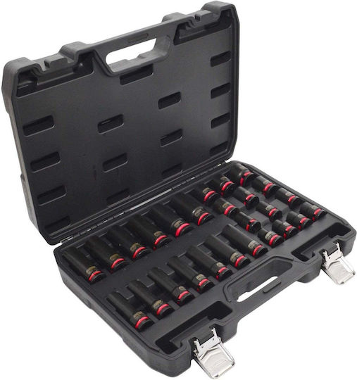 AWTools Prize Priză Lungă Cu Gazdă Cadru 1/2" Set 26 Bucăți