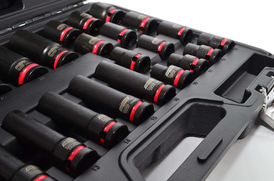 AWTools Prize Priză Lungă Cu Gazdă Cadru 1/2" Set 26 Bucăți