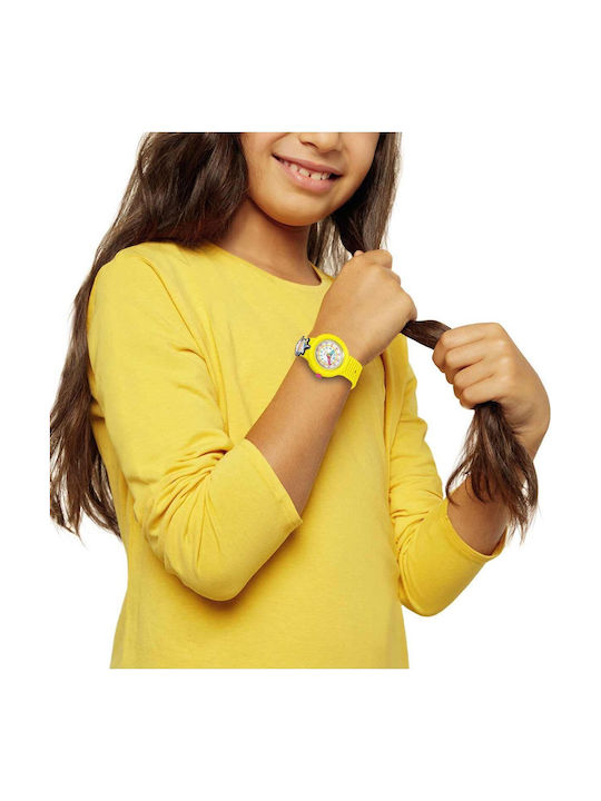HipHop Hip Hop Magic Analoge Kinderuhr Gelbe mit Silikonarmband