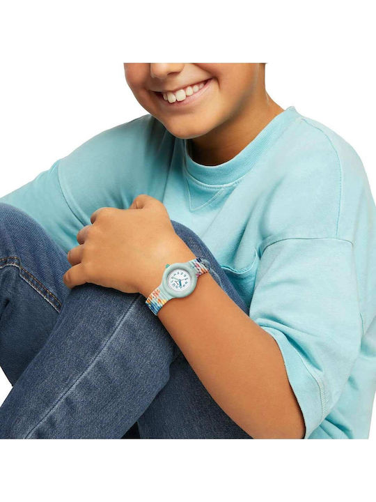 HipHop Analog Kinderuhr Mehrfarbig mit Gummi-Lederarmband HipHop Analog Kinderuhr Mehrfarbig mit Gummi-Lederarmband
