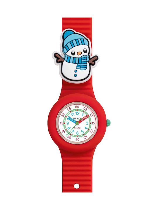 HipHop Analog Kinderuhr Rot mit Silikonarmband