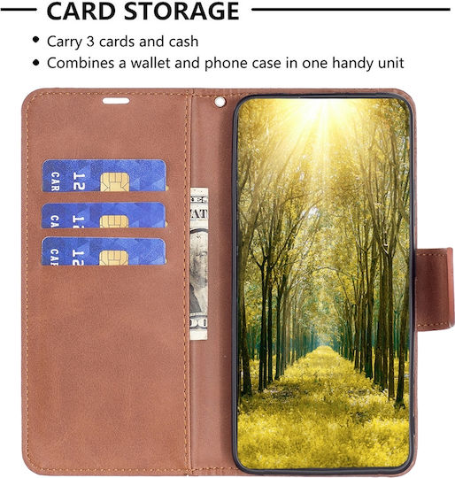 Binfen Color Xiaomi Redmi Note 12 4G Leather Wallet Brown Mobile Phone Case