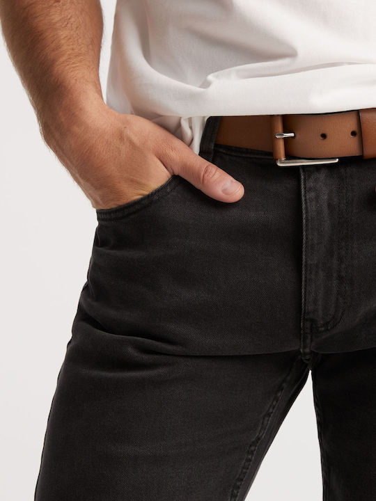 Newman 265 Ανδρικό Παντελόνι Τζιν Regular Straight Fit Μαύρο