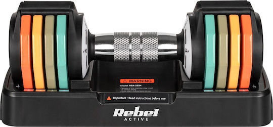 Rebel Active Dumbbell Set with Bar Total Weight 5kg Adjustable with Stand