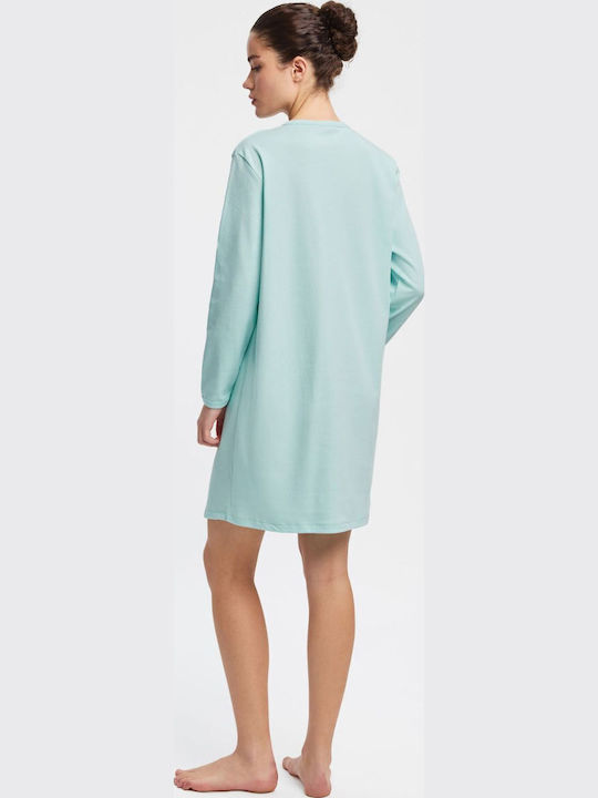 Minerva Minerva Damen Schlafanzug Baumwollenes Winter Nachthemd Vera Man