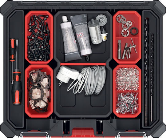 Prosperplast Kistenberg C Block Bridge Portable Tool Box Black Red