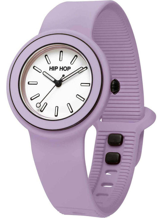 HipHop Women's Battery Watch with Rubber Strap Lilac Purple