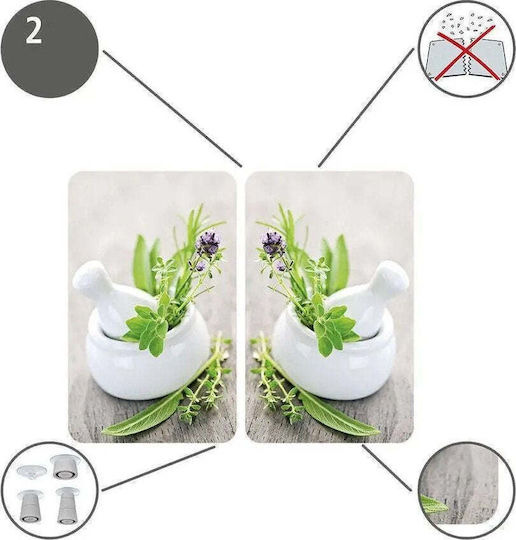 Wenko Herb Garden Glass Protective Plates Stove — 2 Pieces Wenko