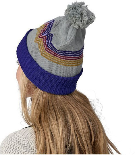 Pom Pom Beanie Unisex Strickmütze in Blau Farbe