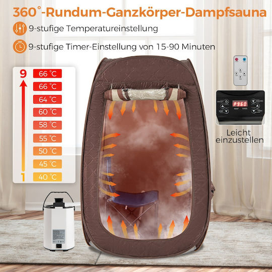 Costway Einzelne Innenbereich Sauna M89xB89xH149cm