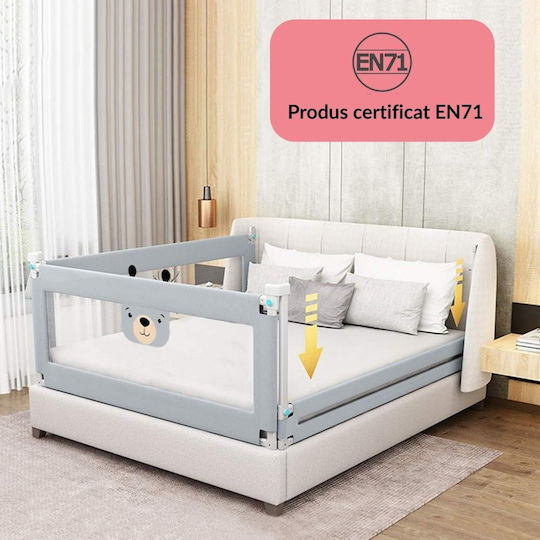 Kidizi Funny Bear Bară De Protecție Pentru Pat Din Material Textil Gri 200 Cm
