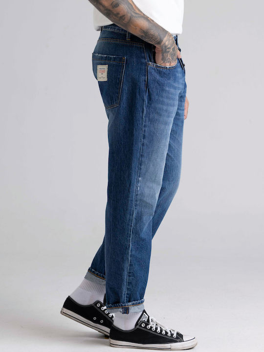 Pantaloni De Blugi Pentru Bărbați Lejeri Fit Albastru Matto2