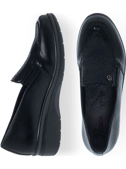 Damen Mokassins Aus Leder In Schwarz Farbe