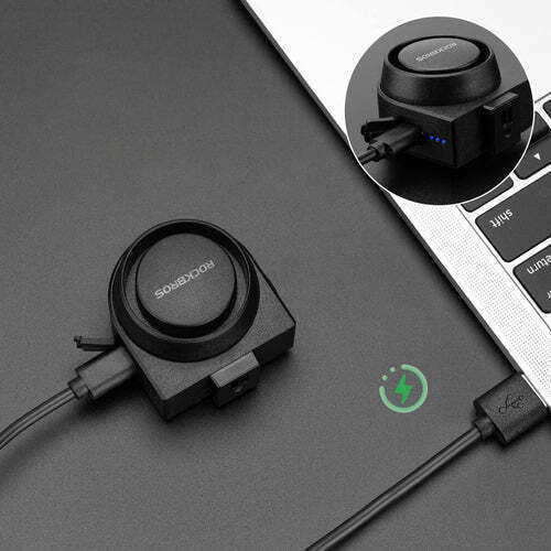 Rockbros A2 Bicycle Bell 115 Db Alarm Usb-c Remote Control Black