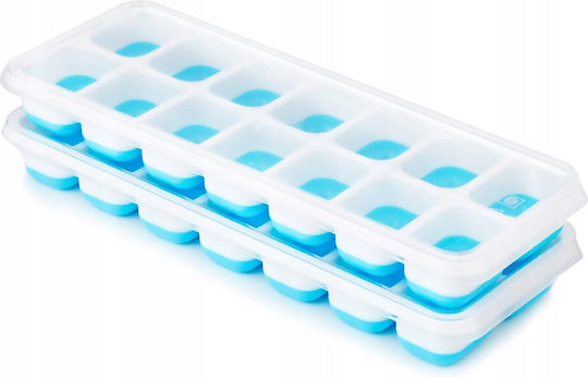 Orion Eiswürfelform Würfel aus Silikon 1 Schlitze mit Deckel Blau