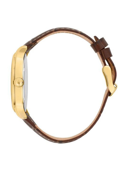 Maserati Epoca Slim Herrenuhr 41mm Batterie mit Gold Lederarmband Maserati Epoca Slim Herrenuhr 41mm Batterie mit Gold Lederarmband