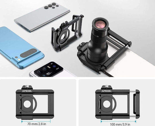 Apexel Lens Kit Apexel 2 1 Telephoto Lens 6x + Macro Lens 150 Mm Phones Apl-tm6