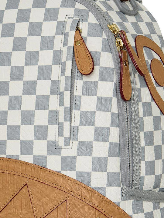 Sprayground Σχολική Τσάντα Πλάτης Γυμνασίου - Λυκείου EMBOSSED CHECK CREAM DLXSV