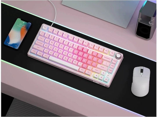 Royal Kludge R75 Гейминг Клавиатура с RGB Осветление (Английски US) Розов