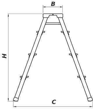 Алуминиева стълба с 2x4 стъпала