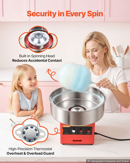 Vevor Cotton Candy Machine 43.5cm Red