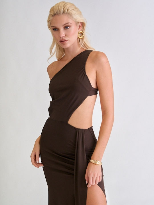 Summer Maxi T-Shirt Dress Dark Brown