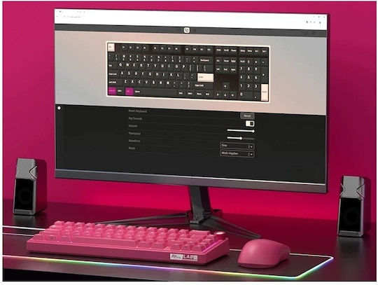 Royal Kludge R65 Гейминг Механична Клавиатура с RGB Осветление (Английски US) Розов