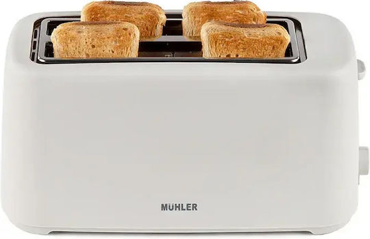 Muhler MT-747 Toaster 4 Schlitze 1450W Weiß