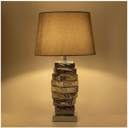 Eurolamp Ceramic Table Lamp with Grey Shade and Base Eurolamp Ceramic Table Lamp with Grey Shade and Base