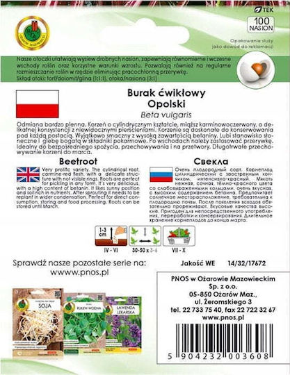 Apte Beetroot Opolski 100 Seeds Productive Variety Of Excellent Taste