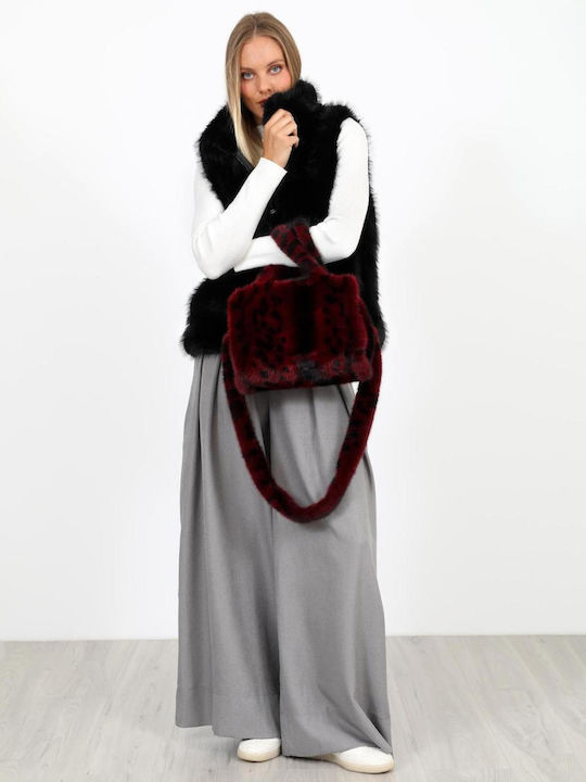 Sleeveless Short Women's Fur Black