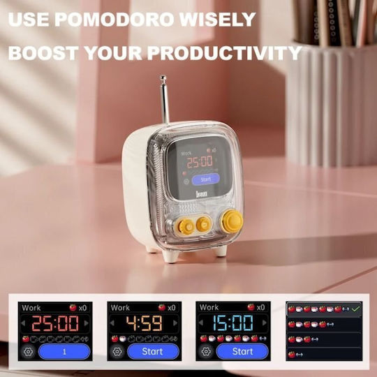 Divoom Tivoo 2 Boxă Bluetooth 5W cu Radio și Durată a Bateriei de până la 8 ore Alb