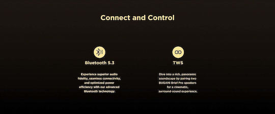 Bugani Kurzes Pro Bluetooth Lautsprecher 160W mit Betriebszeiten bis zu 12 Stunden Gold