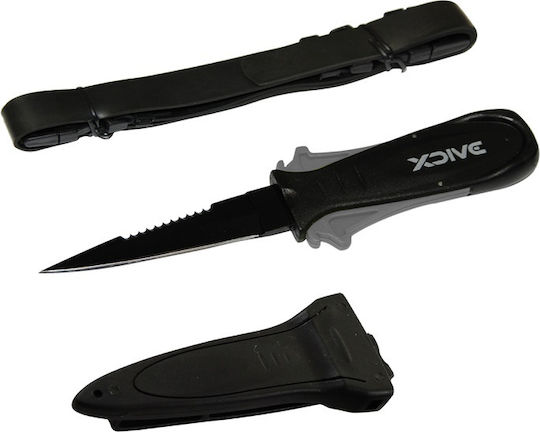XDive Ribbon Tauchmesser Feststehende Klinge Schwarz