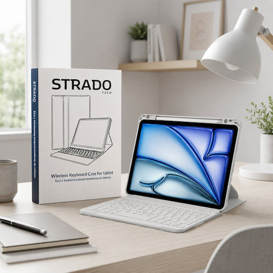 4kom L Защитен Калъф 360° Клавиатура iPad 10.9 2022 Gen 10 11 2025 A16 Gen 11 Сив