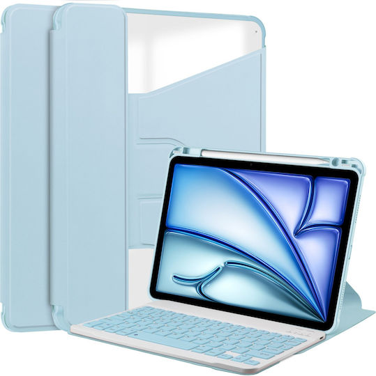 4KOM L Калъф 360° Клавиатура Apple iPad 10.9 2022 Gen 10 11 2025 A16 Gen 11