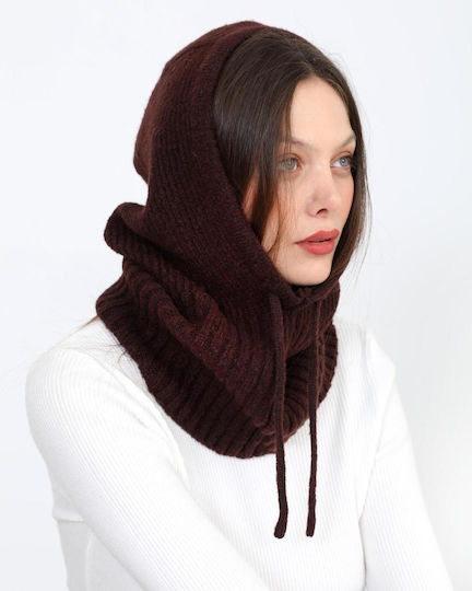Vollgesicht Unisex Strickmütze in Brauner Farbe