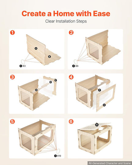 Vevor Cușcă Pentru Rozătoare 60.5x40.5x40.5cm