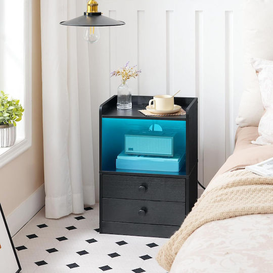 Wooden Black Bedside Table 38x26.5x56cm