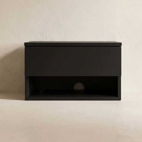 Нощно Шкафче Cmk Meble Дървено Черно 21.5x40x30см