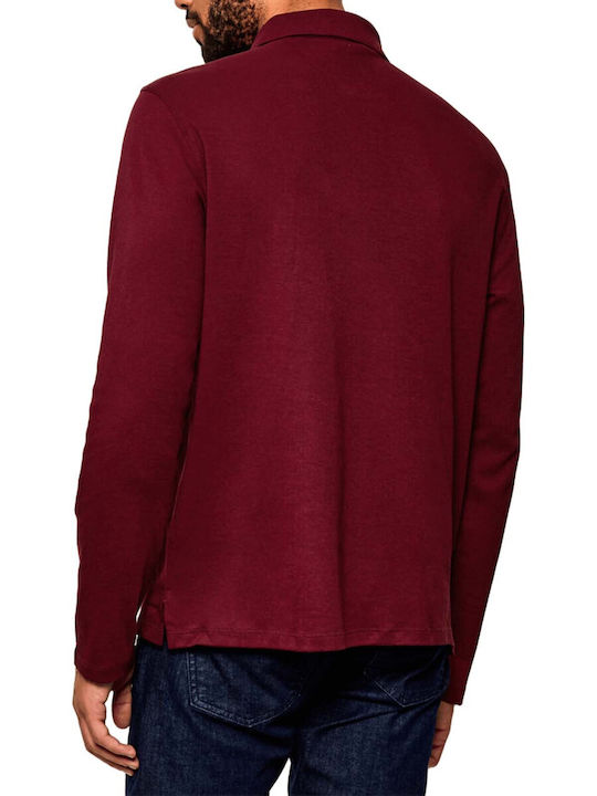 Polo Langarmbluse Burgundy