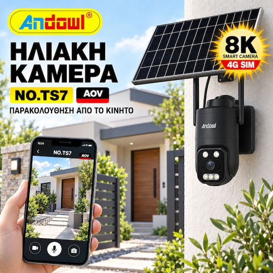 Andowl TS7 IP Surveillance Camera 4G 8K Waterproof Battery