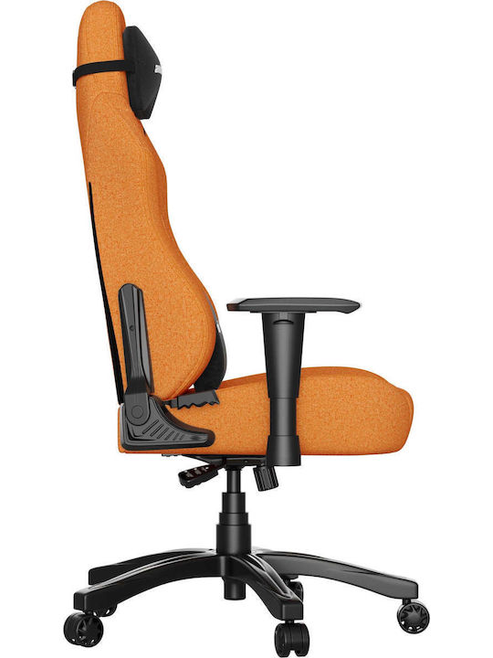 Anda Seat Luna Large Fabric Gaming Chair with Adjustable Arms Orange