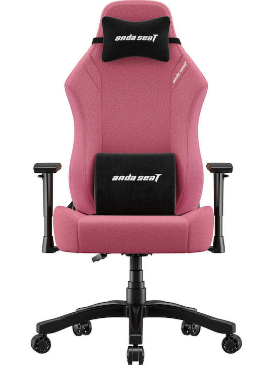 Anda Seat Luna Large Fabric Gaming Chair with Adjustable Arms Pink