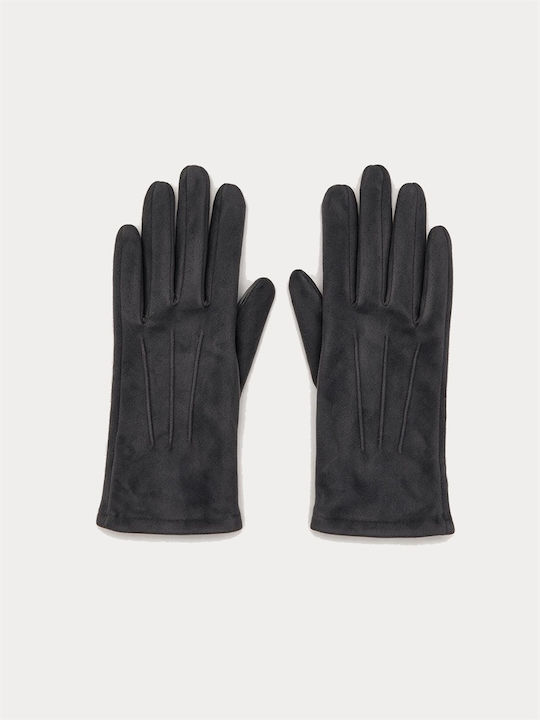 Graue Damen Lederhandschuhe Berührung