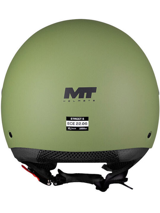 Street S Pure A6 Khaki Matte Motorcycle Helmet Jet ECE 22.06 950gr