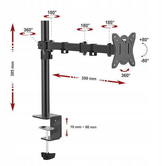 Fiber Novelty Desk Monitor Stand up to 32" with Arm (FN401)