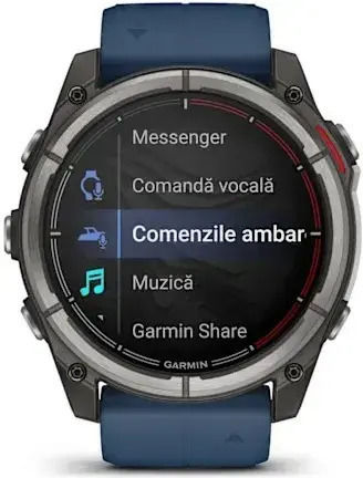 Garmin Quatix 8 Titanium 51mm Waterproof Smartwatch cu Purtător de Puls (Albastru)