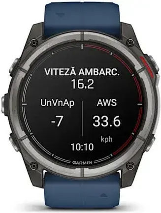 Garmin Quatix 8 Titanium 51mm Waterproof Smartwatch cu Purtător de Puls (Albastru)